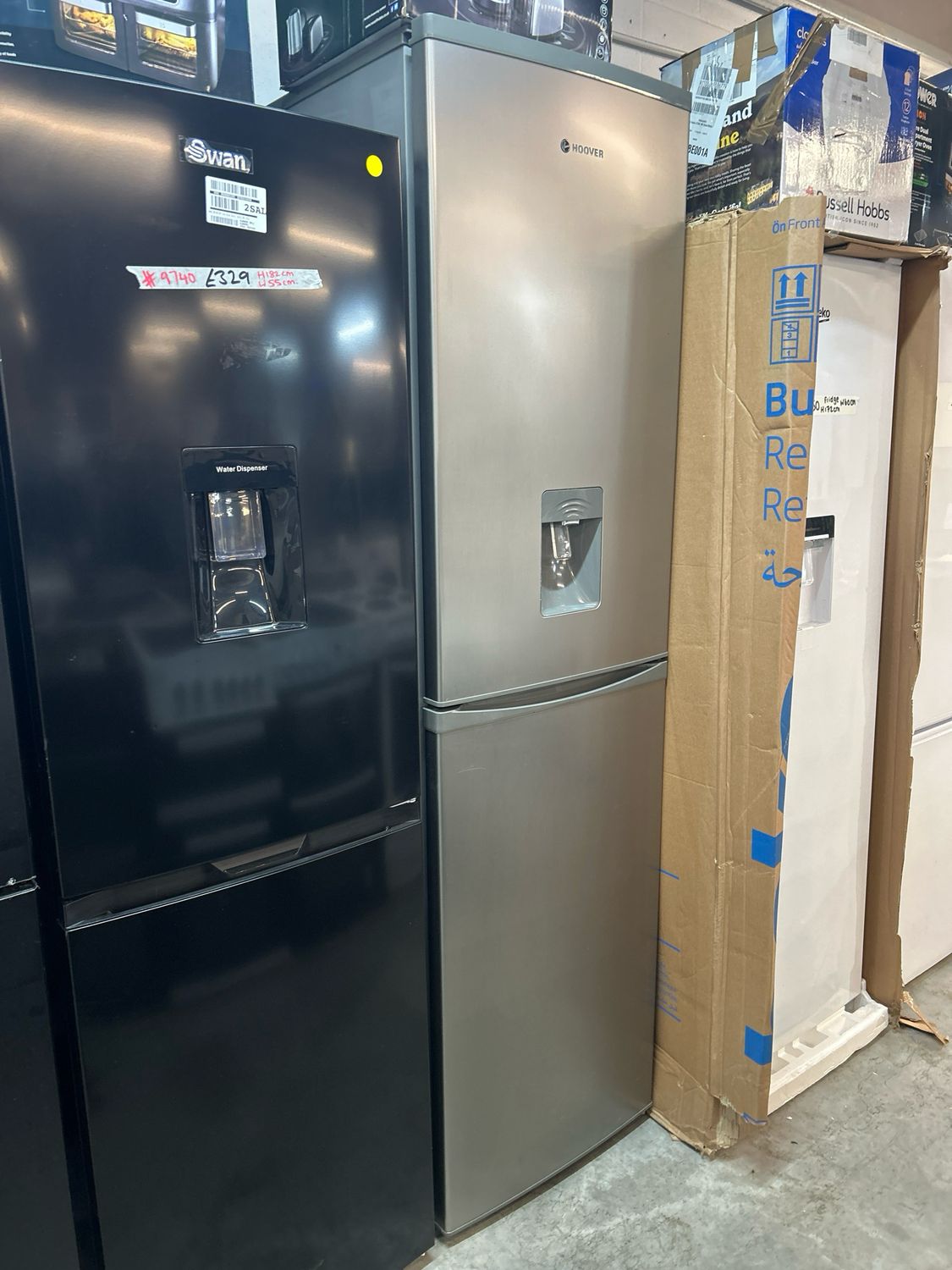 Hoover Tall Fridge Freezer H198cm W55cm Silver