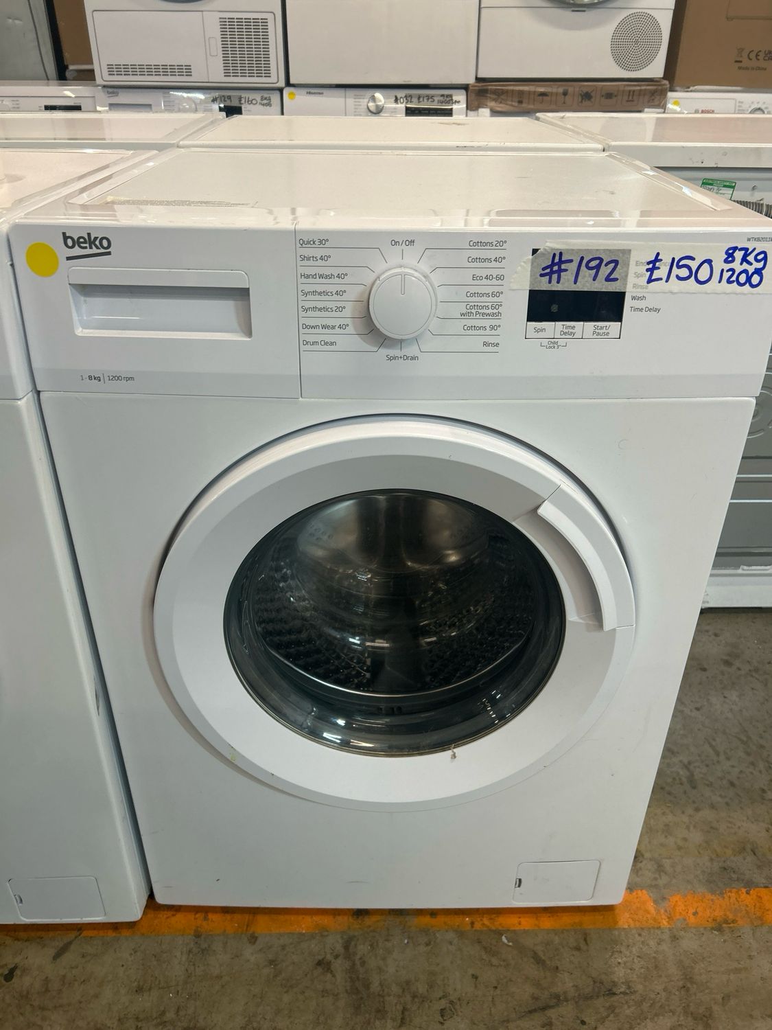 Beko WTK82011W 8kg 1200rpm Washing Machine White
