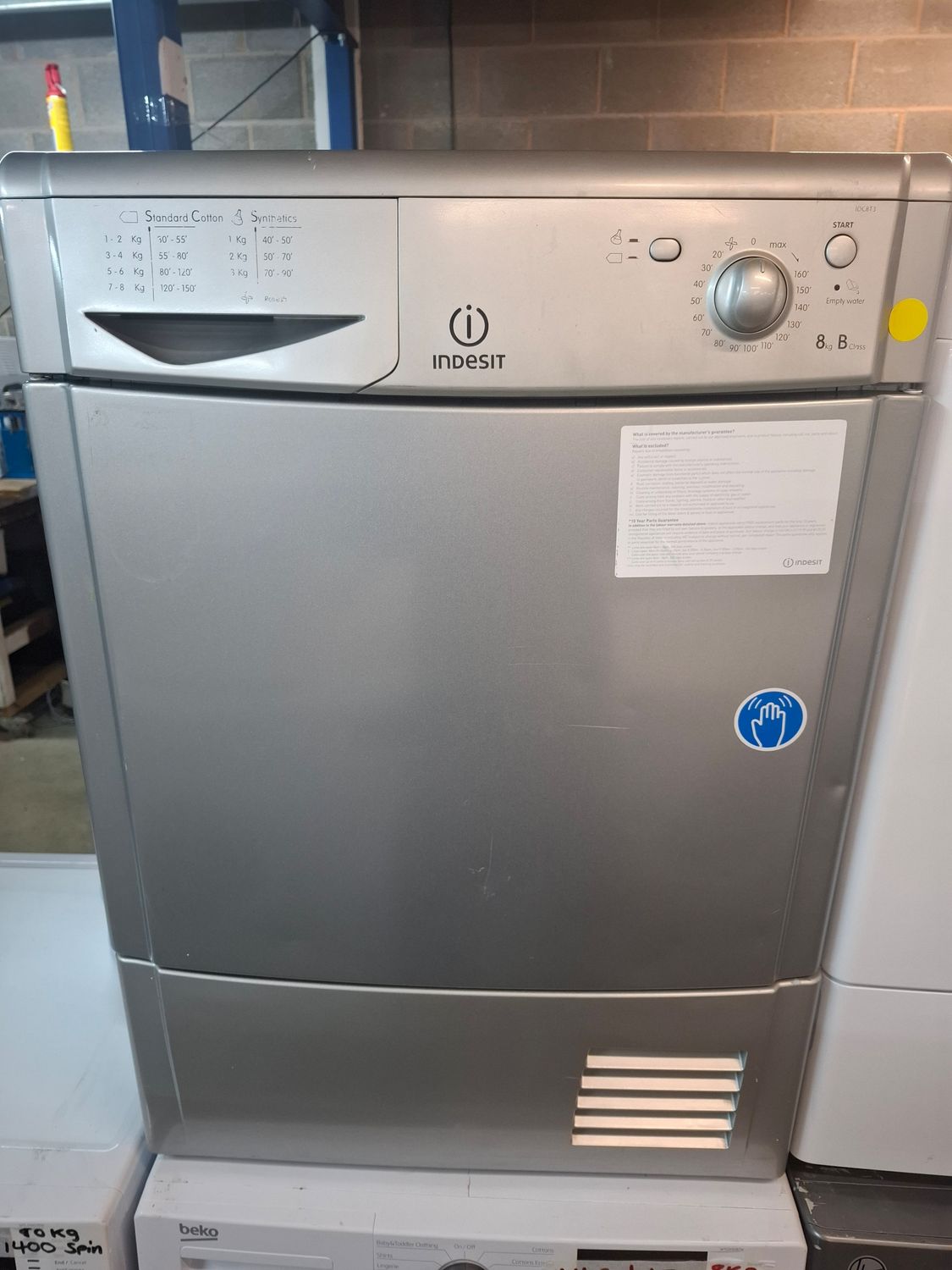 Indesit IDC8T3 8kg Condenser Dryer Silver Refurbished