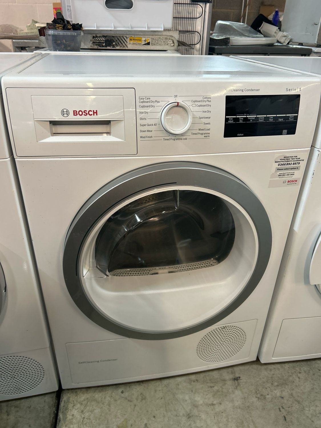 Bosch WTW85480GB 8kg Condenser Dryer White - SelfCleaning