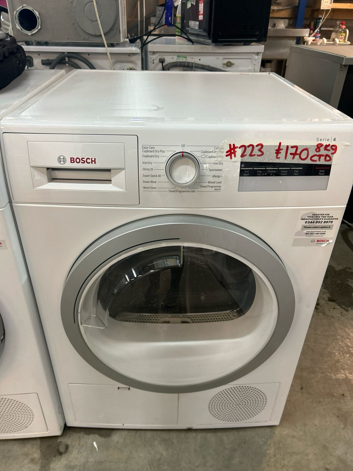 Bosch WTN85200 8kg Condenser Dryer White