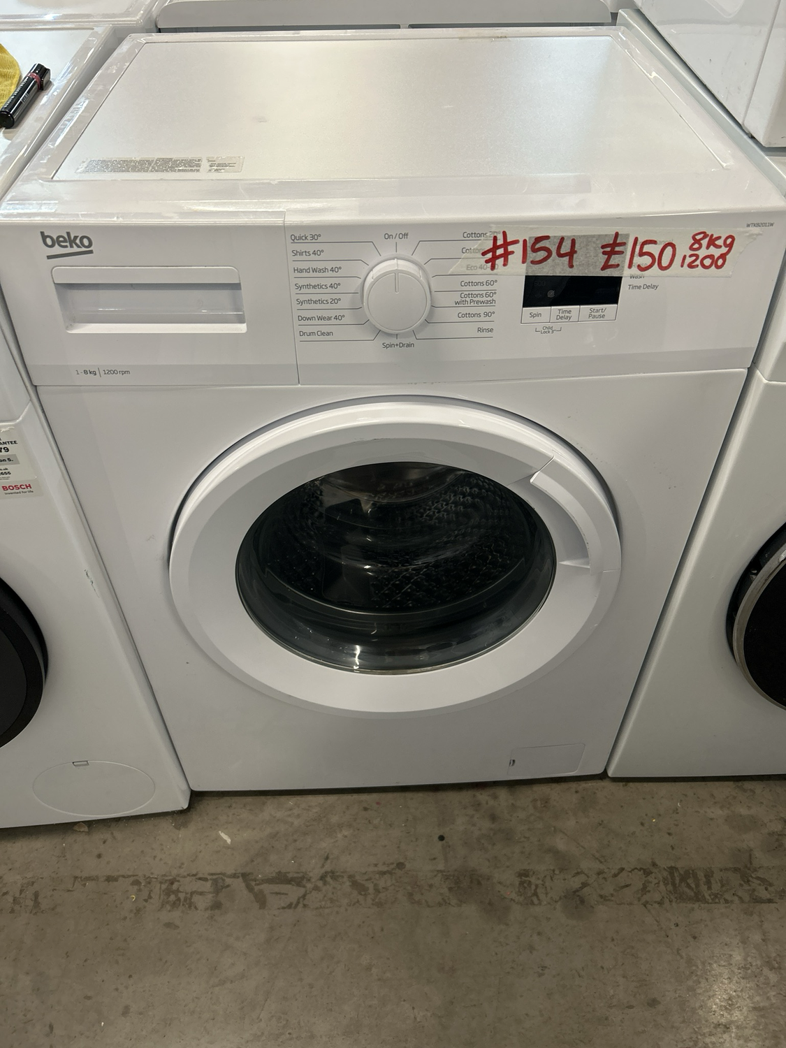Beko WTK82011W 8kg 1200rpm Washing Machine White