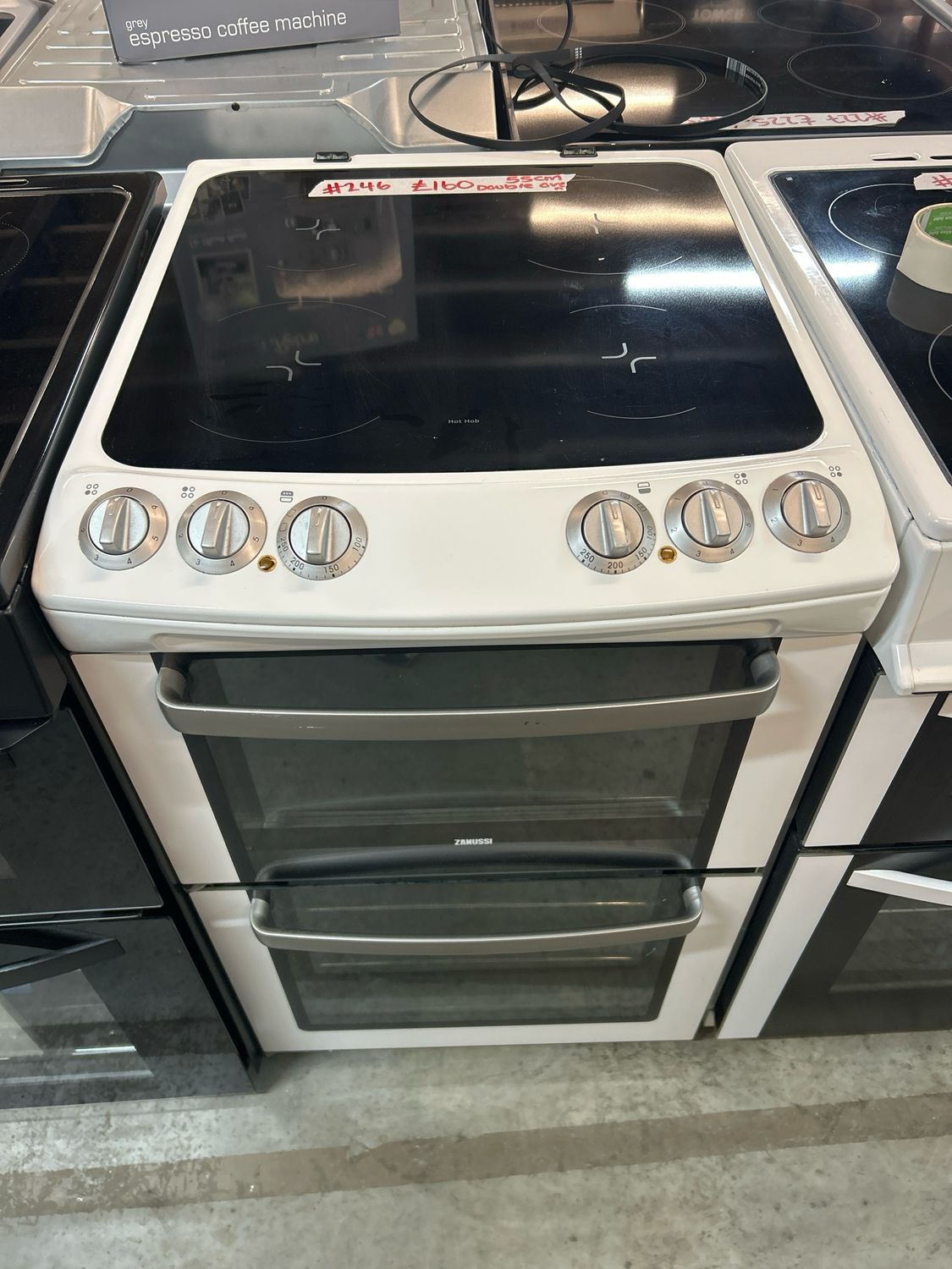 Zanussi ZCV554MW 55cm Electric cooker Double Oven White