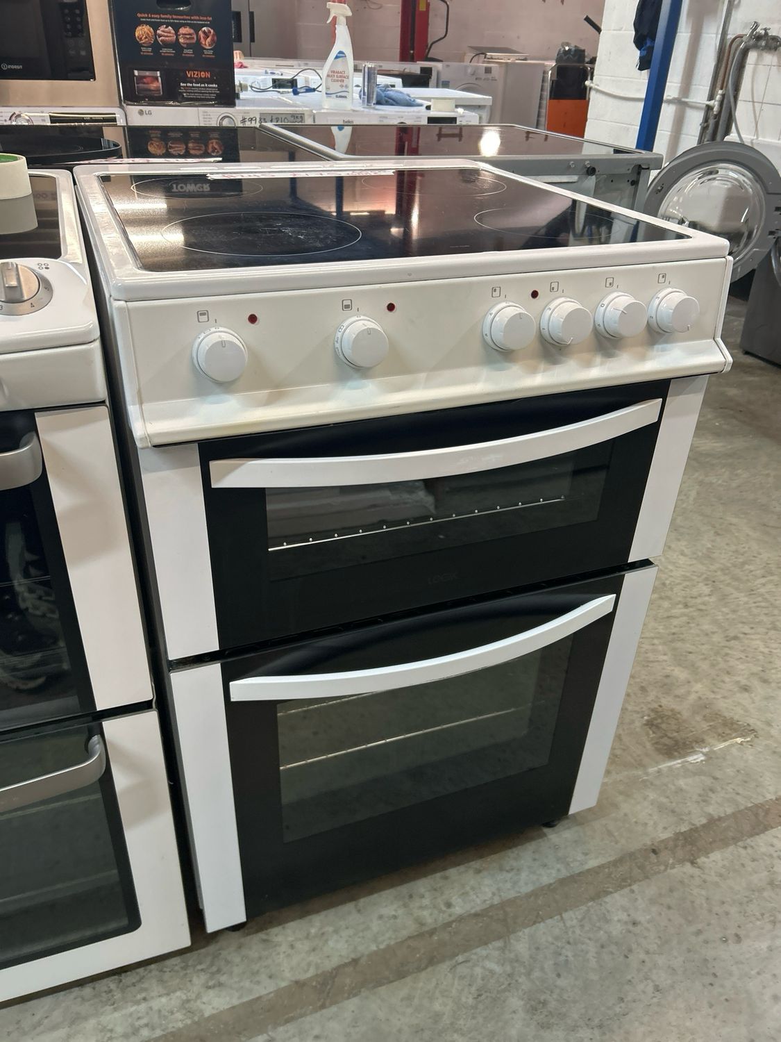 Logik 60cm LFTC60W12 Electric cooker twin Cavity White