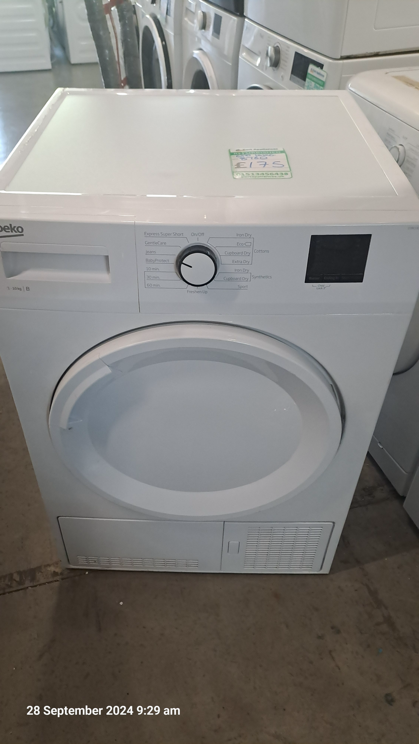 Beko DTBC10001W 10kg Condenser Dryer White