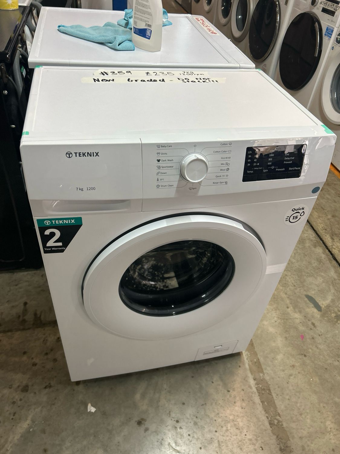 Teknix TKW7122HW 7KG 1200rpm Washing Machine White New Graded
