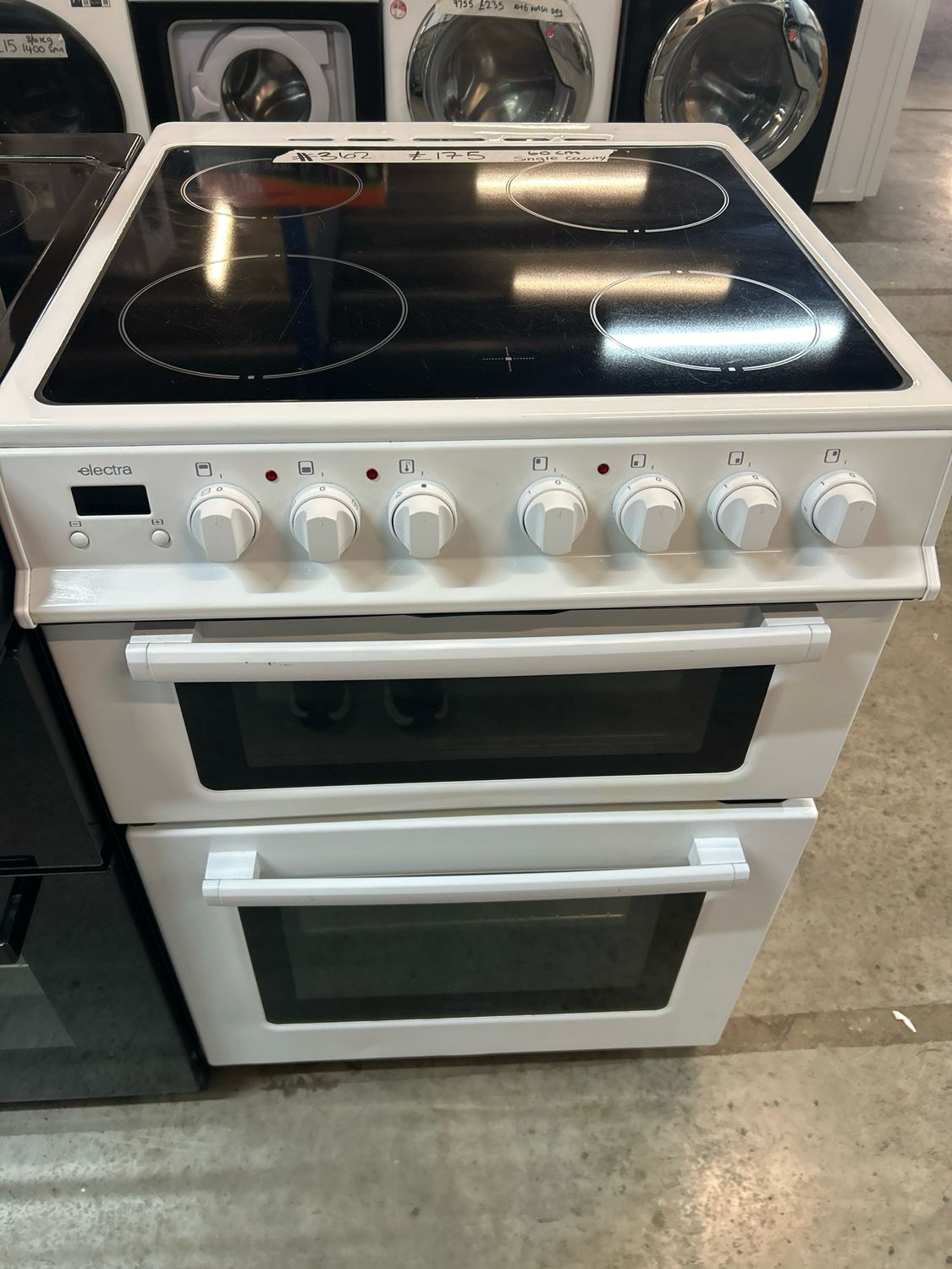 Electra 60cm Electric Cooker Ceramic Hob White