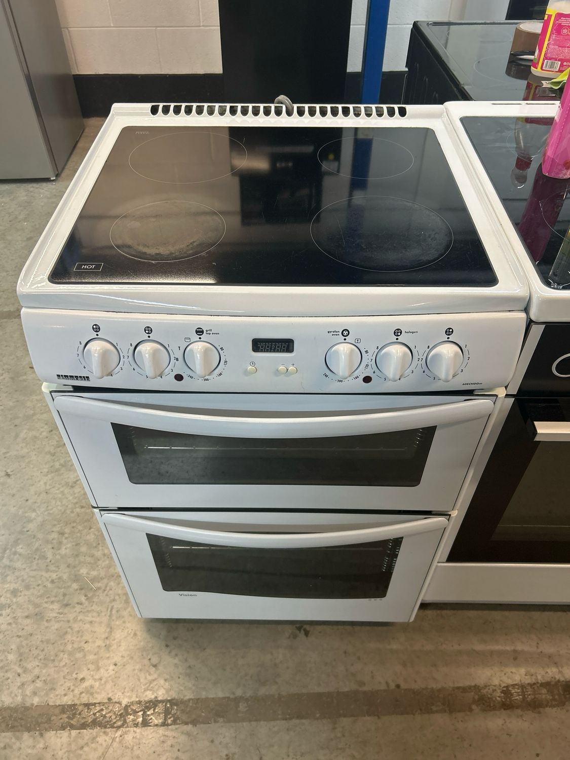 New World 60ECHDGm 60cm Electric Cooker Double Oven White