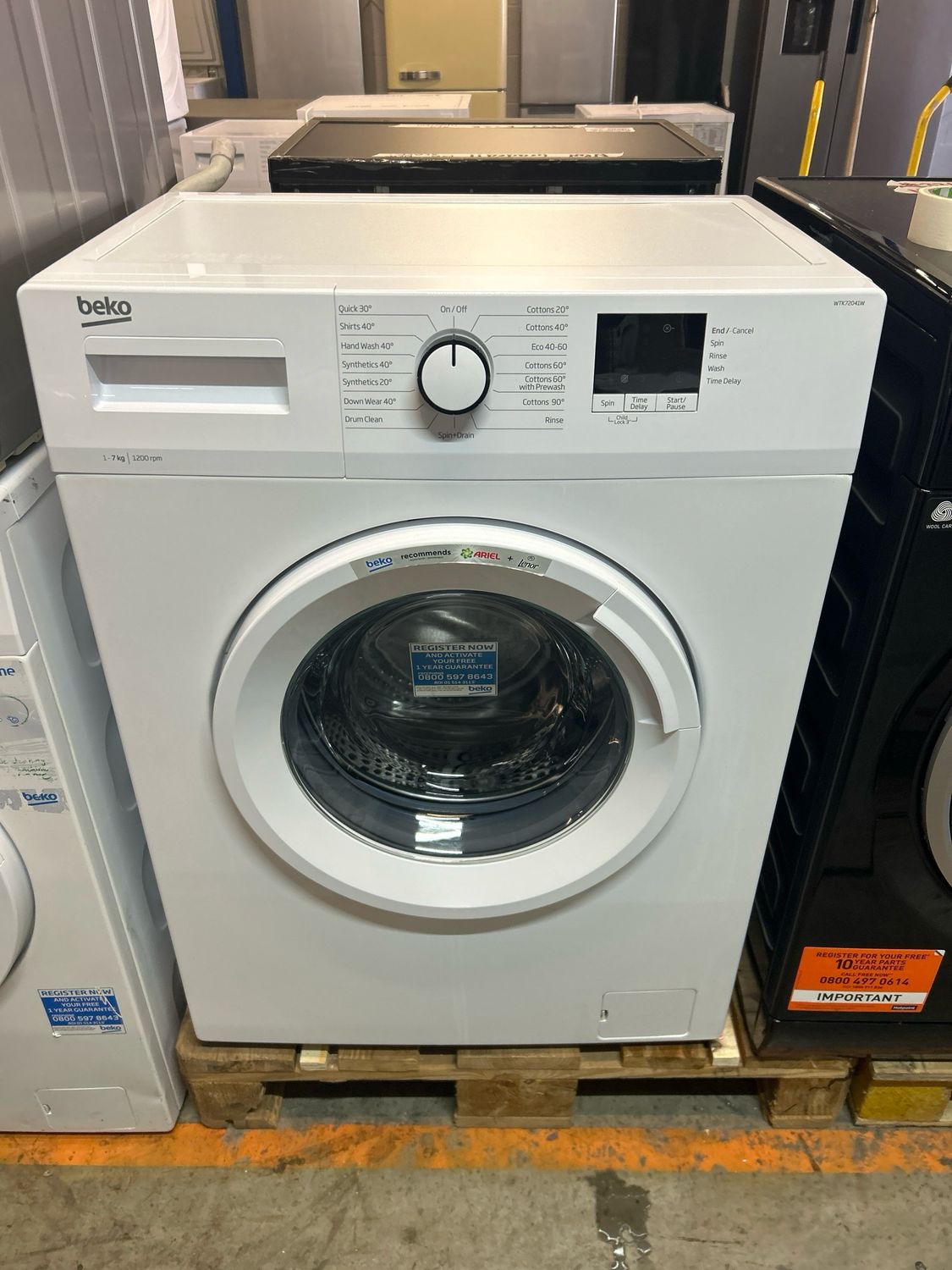 Beko WTK72041W 7kg 1200rpm Washing Machine White Slim Depth
