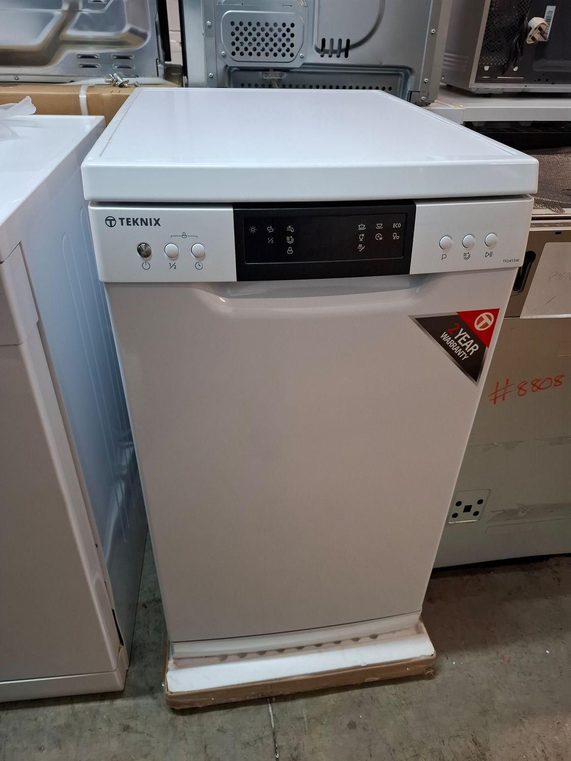 Teknix TFD455W 45cm Freestanding Slimline Dishwasher White Brand New