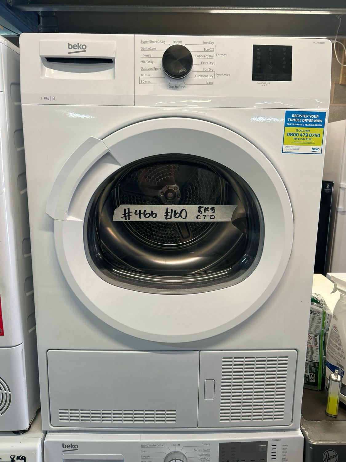 Beko DTLCE80121W 8Kg Condenser Dryer White