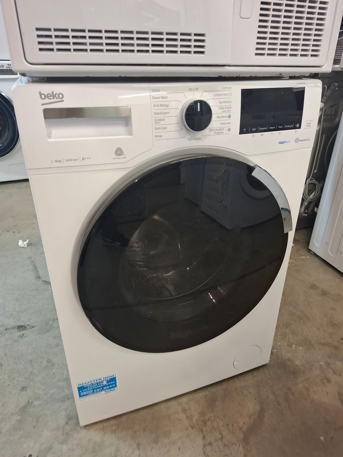 Beko WY840 8kg Load 1400 Spin Washing Machine White Refurbished