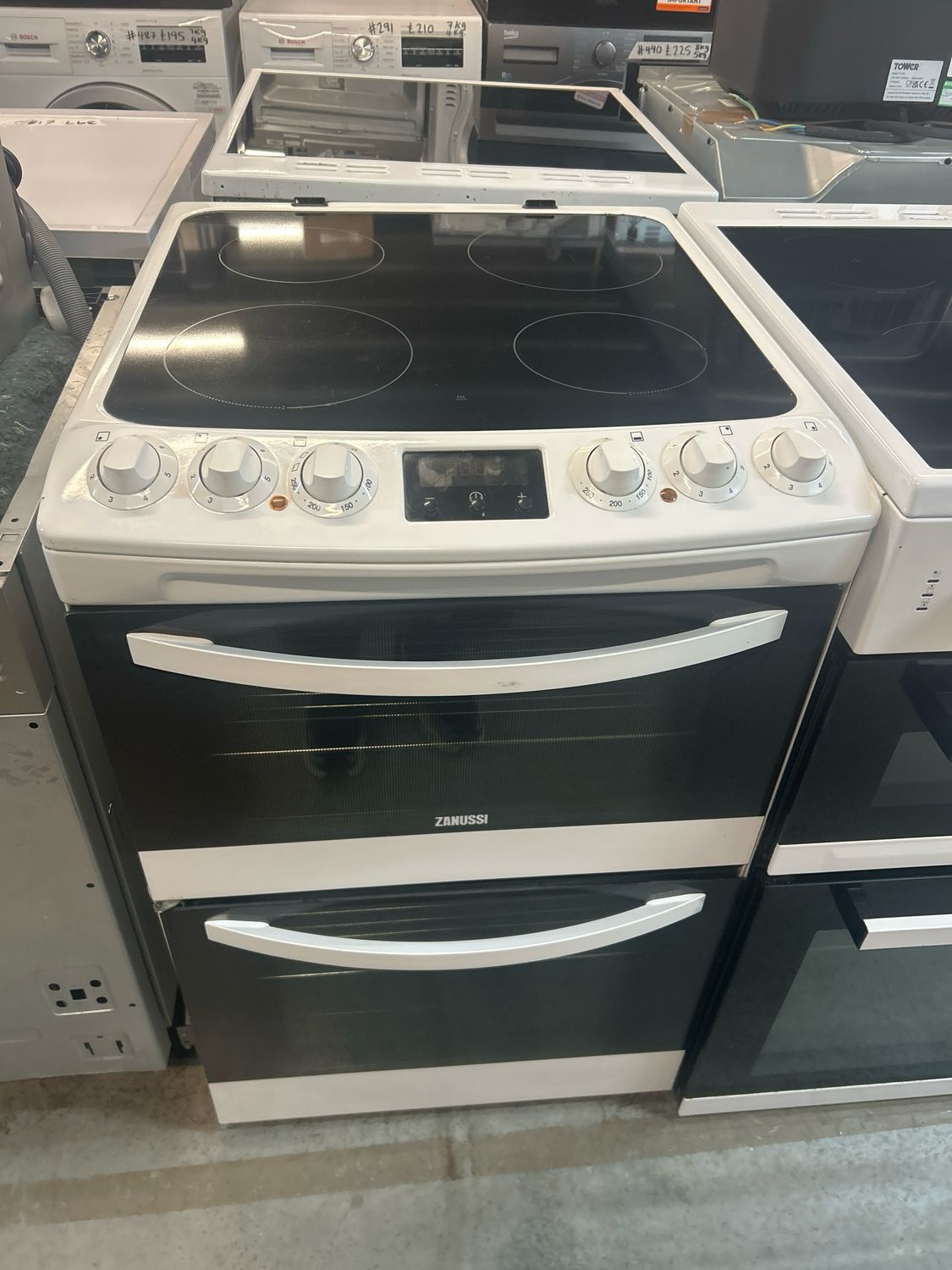 Zanussi ZCV48300WA 55cm Electric Cooker Ceramic Hobs White