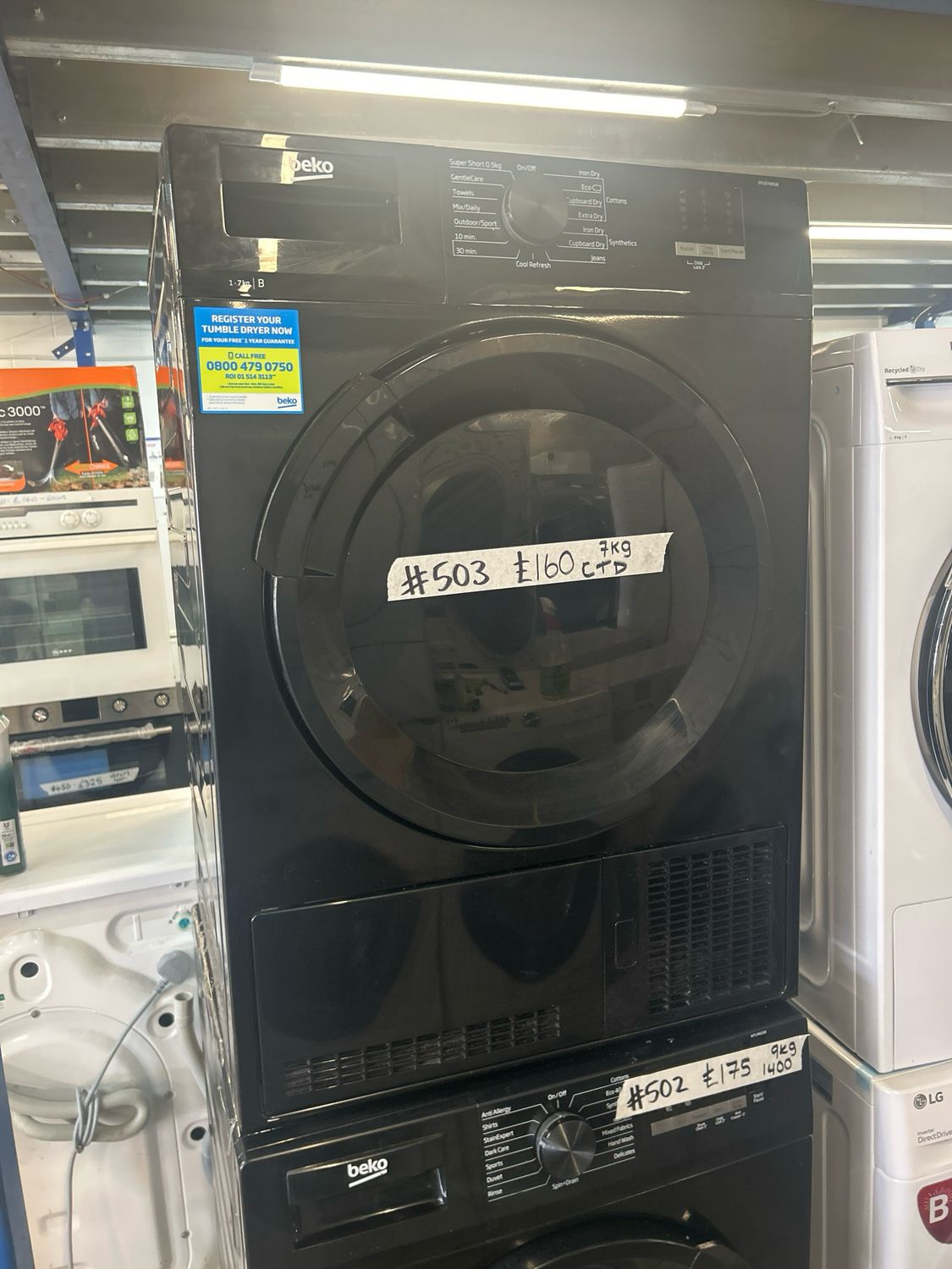Beko DTLCE70051B 7Kg Condenser Dryer Black