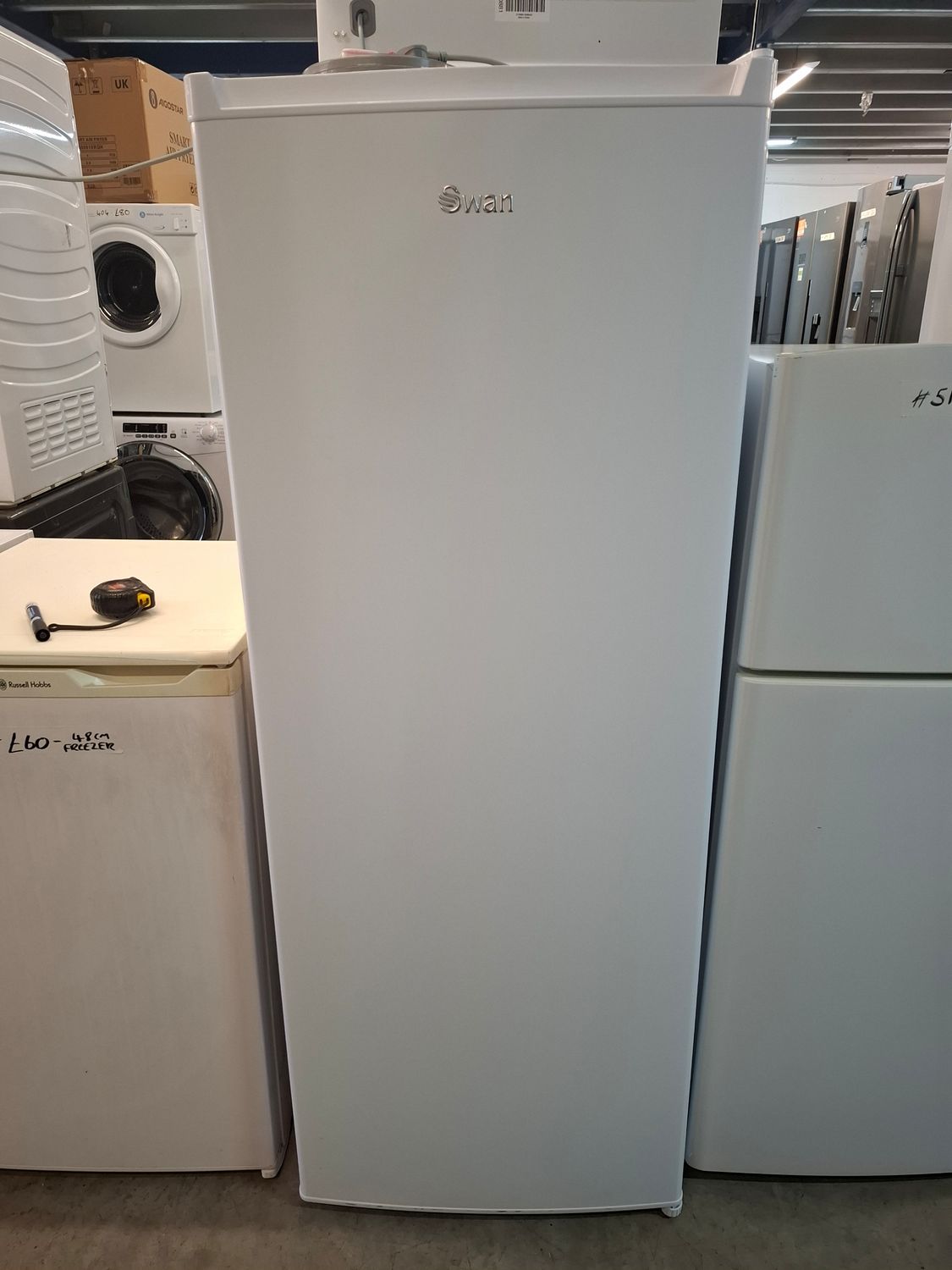 Swan Tall Fridge White H142cm W55cm D55cm