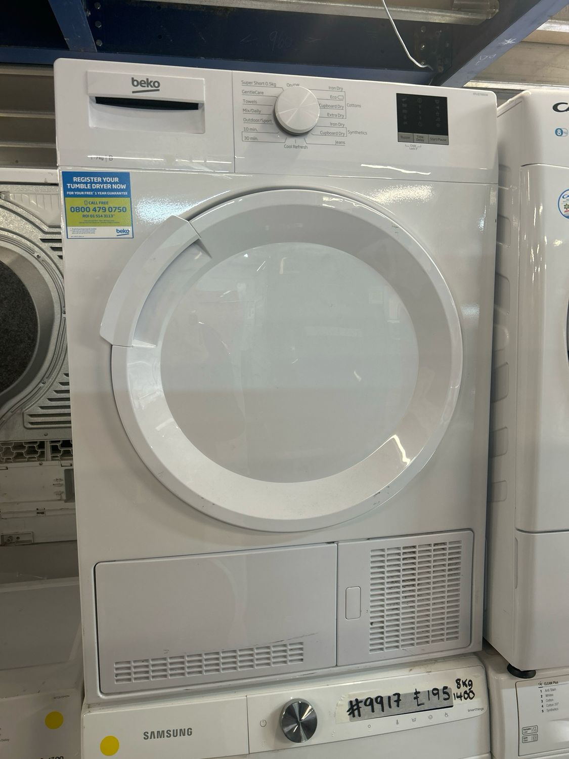 Beko DTLCE70051W 7Kg Condenser Dryer White