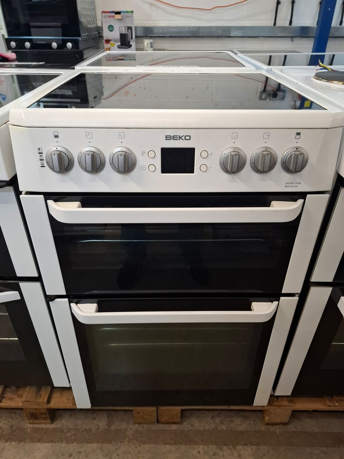Beko BDVC664W 60cm Electric Cooker Ceramic Hobs Double Oven White Refurbished