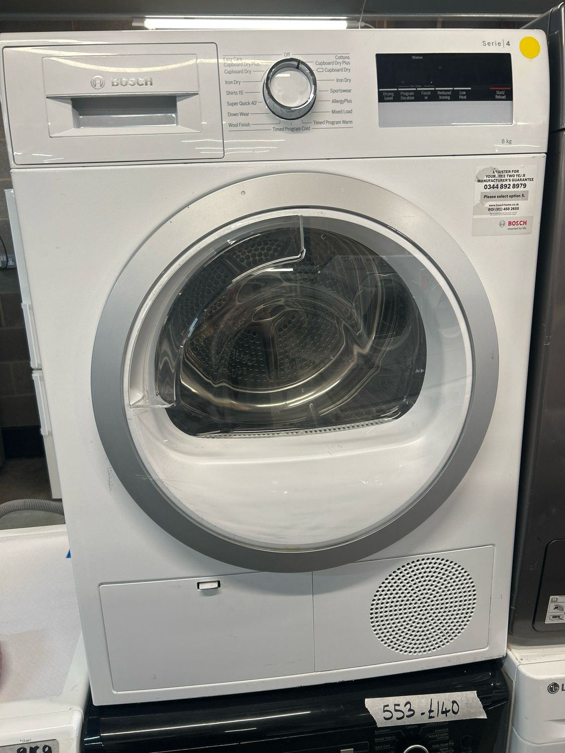 Bosch Serie 4 WTN85251 8kg Condenser Dryer White