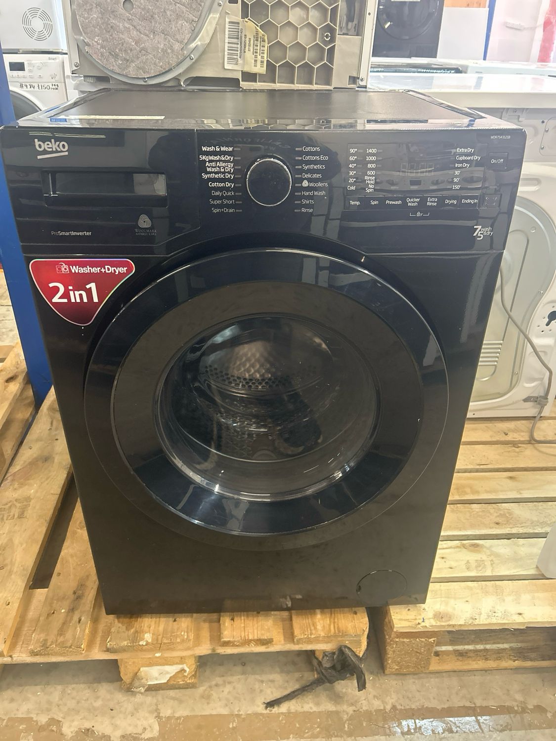 Beko WDER7543121B Wash/7kg - Dry/5kg 1400rpm Black