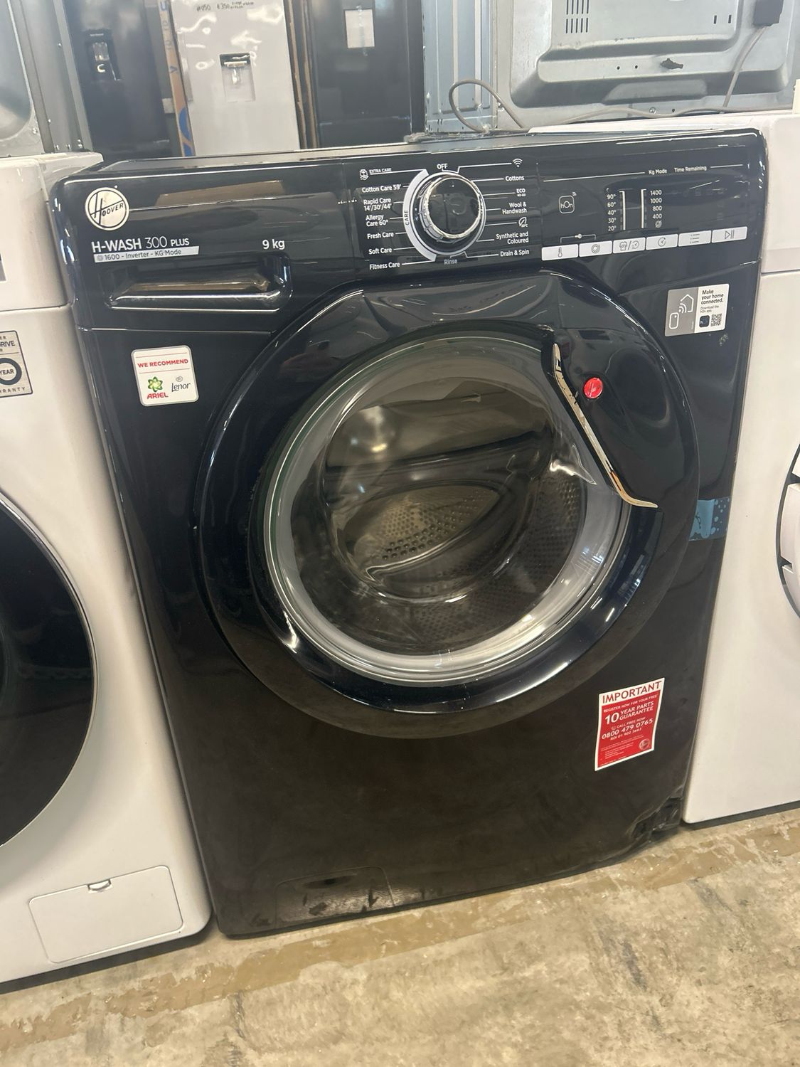 Hoover H3WO4105TABB H-Wash 10kg 1400rpm Washing Machine Black