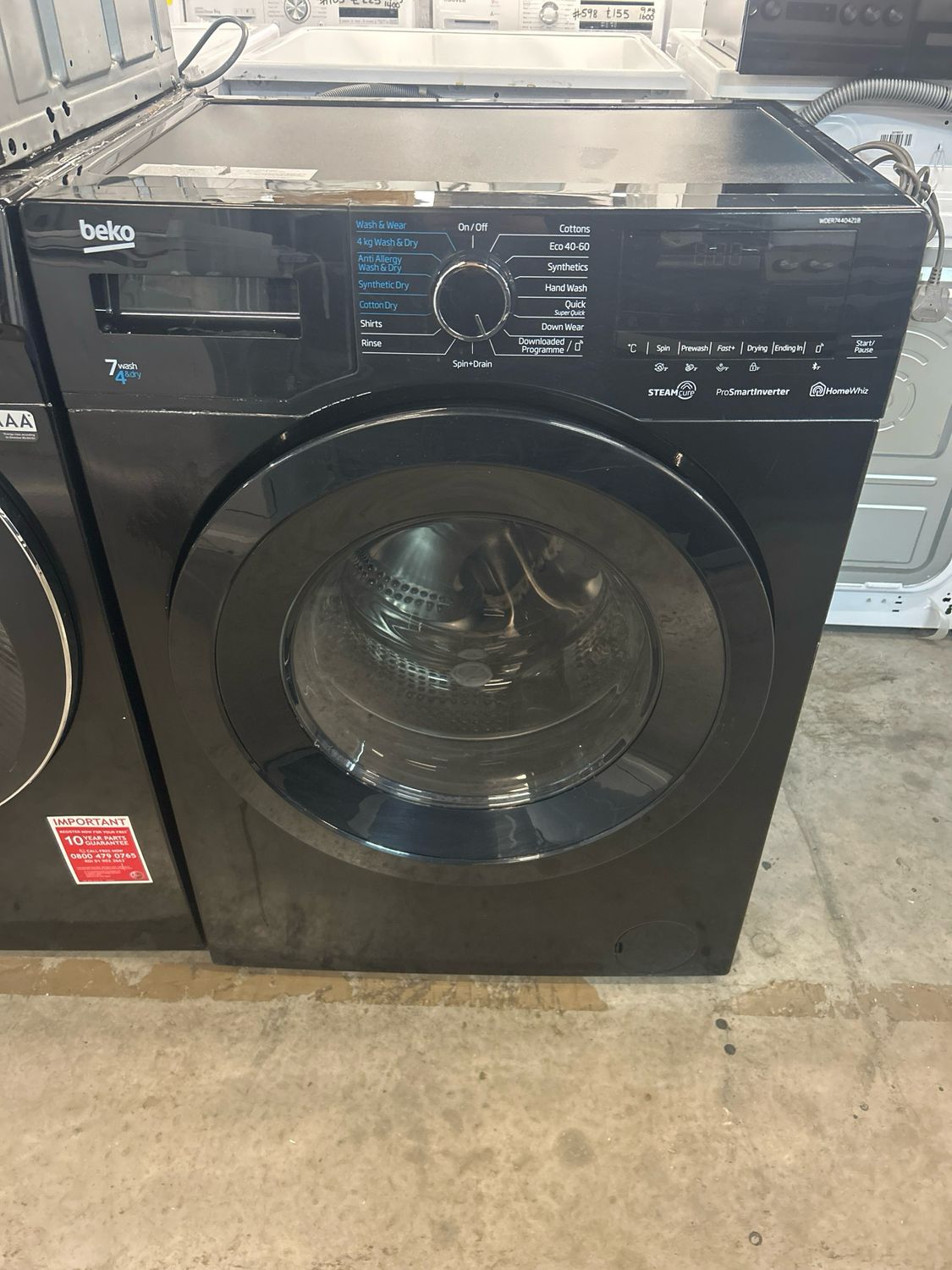 Beko WDER7440421B Wash/7kg - Dry/4kg 1400rpm Black