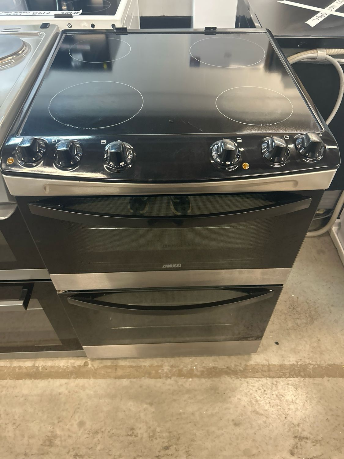 Zanussi ZCV66030XA 60cm Electric cooker Double Oven Black