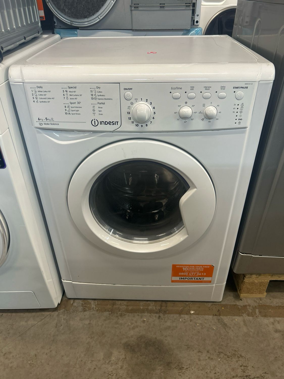 Indesit IWDC6125 Washer/Dryer 6KG/5KG White