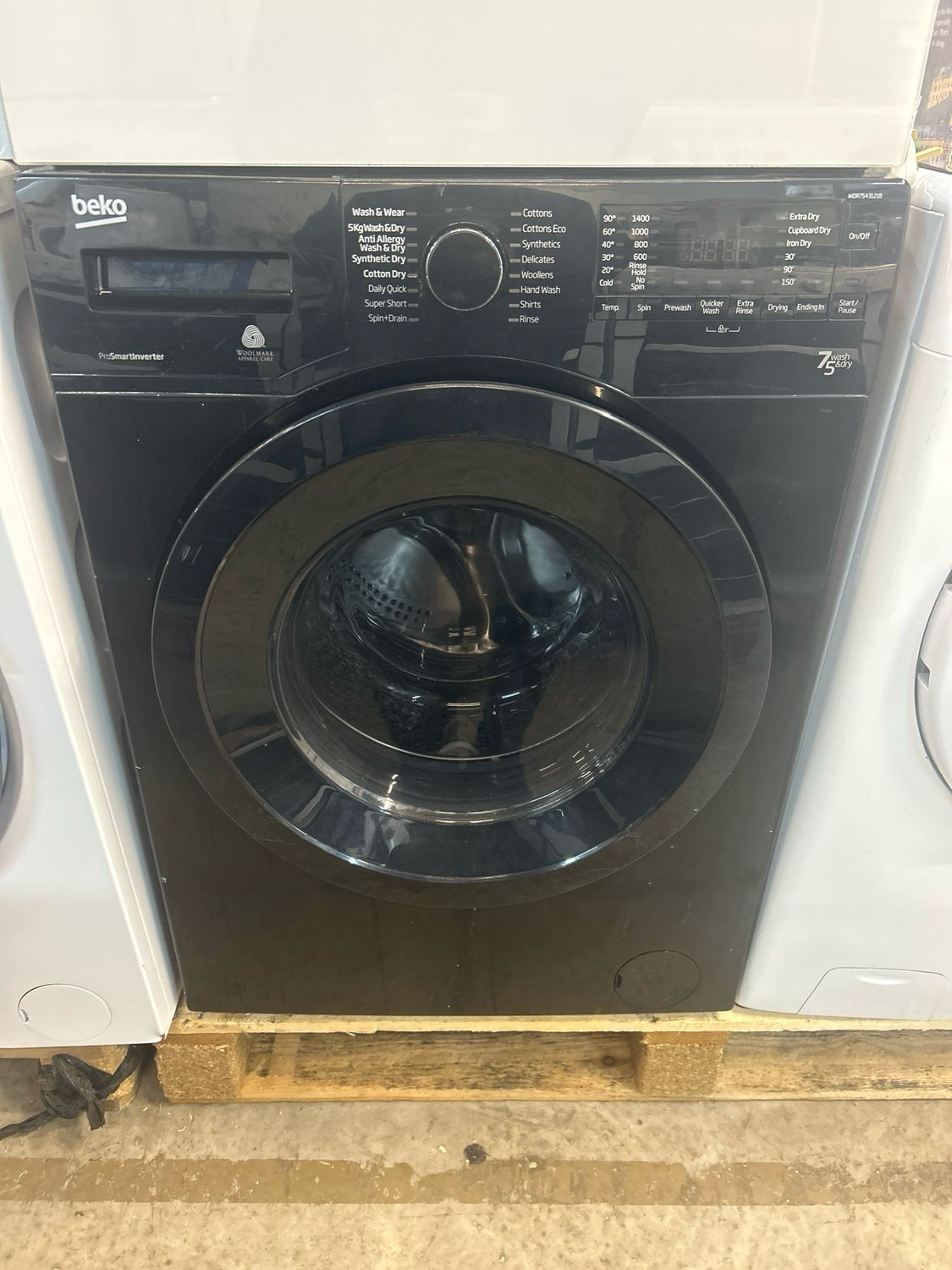 Beko WDR7543121B 7kg+5kg 1400rpm Washer Dryer Black