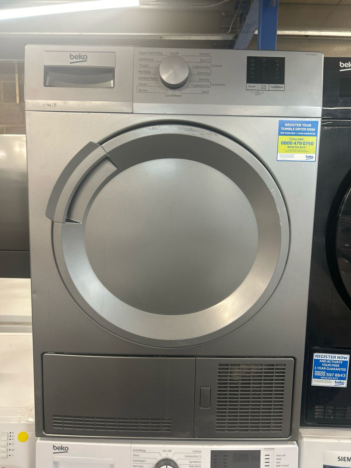 Beko DTLCE70051S 7Kg Condenser Dryer Silver