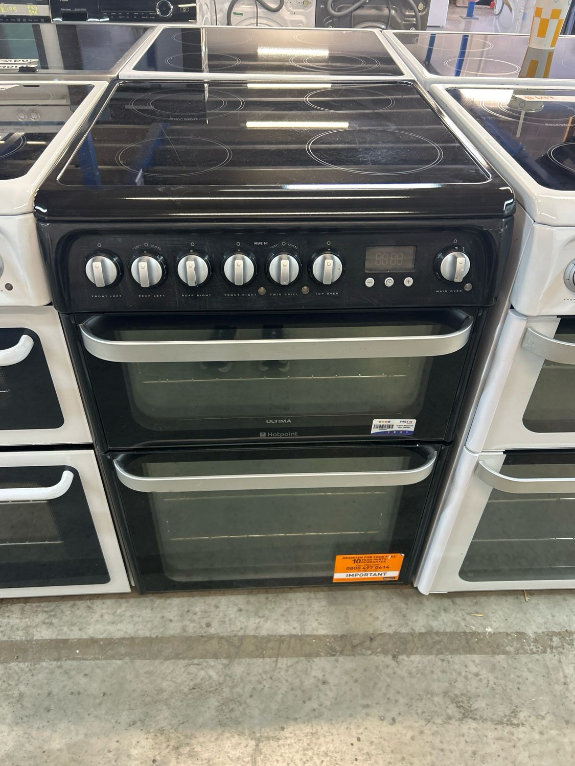 Hotpoint 60cm Double Oven Electric Cooker Black