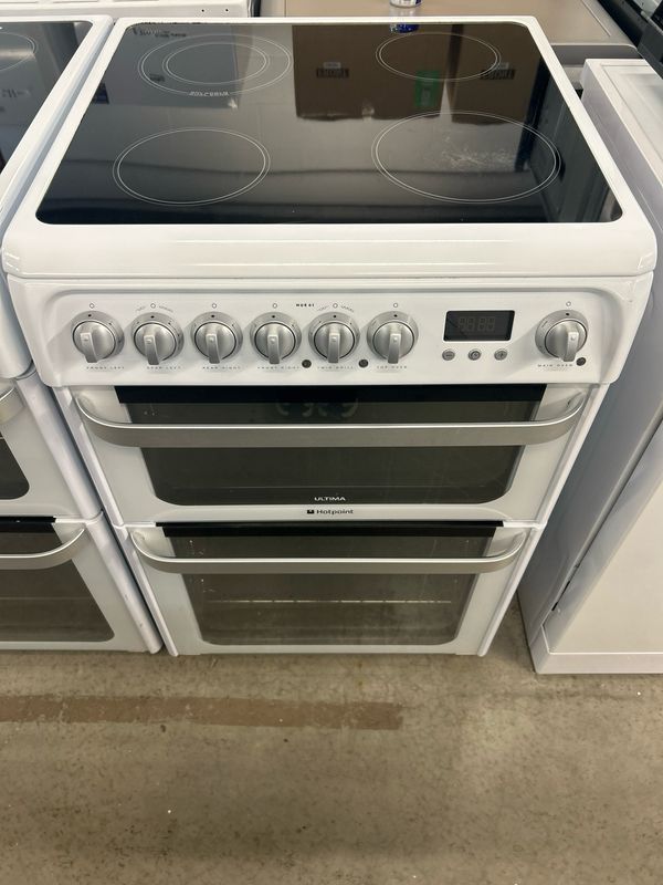 Hotpoint 60cm Electric Cooker Double Oven White