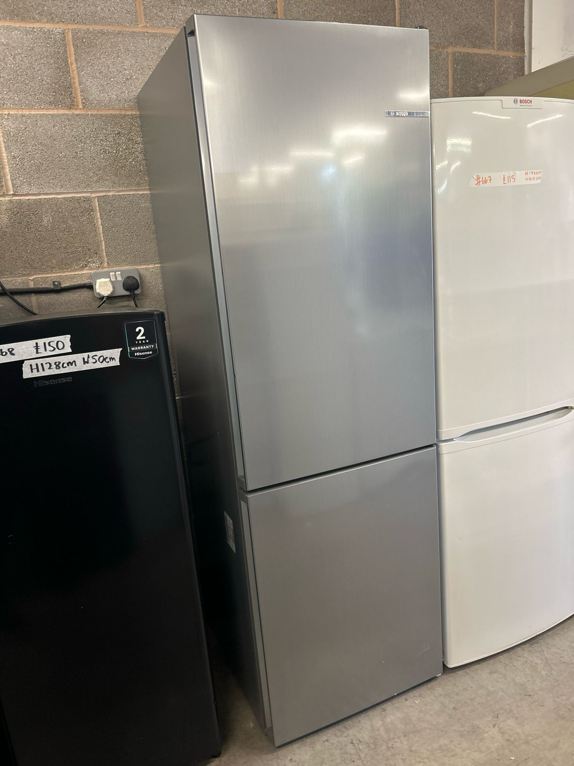 Bosch KWKGN362T Fridge Freezer Silver H186cm W59cm
