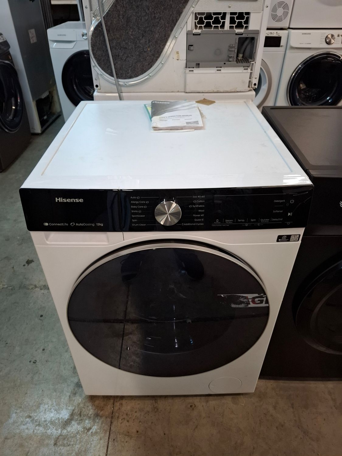 Hisense WF5S1245BW 12kg Load 1400 Spin AutoDosing Washing Machine White New Graded