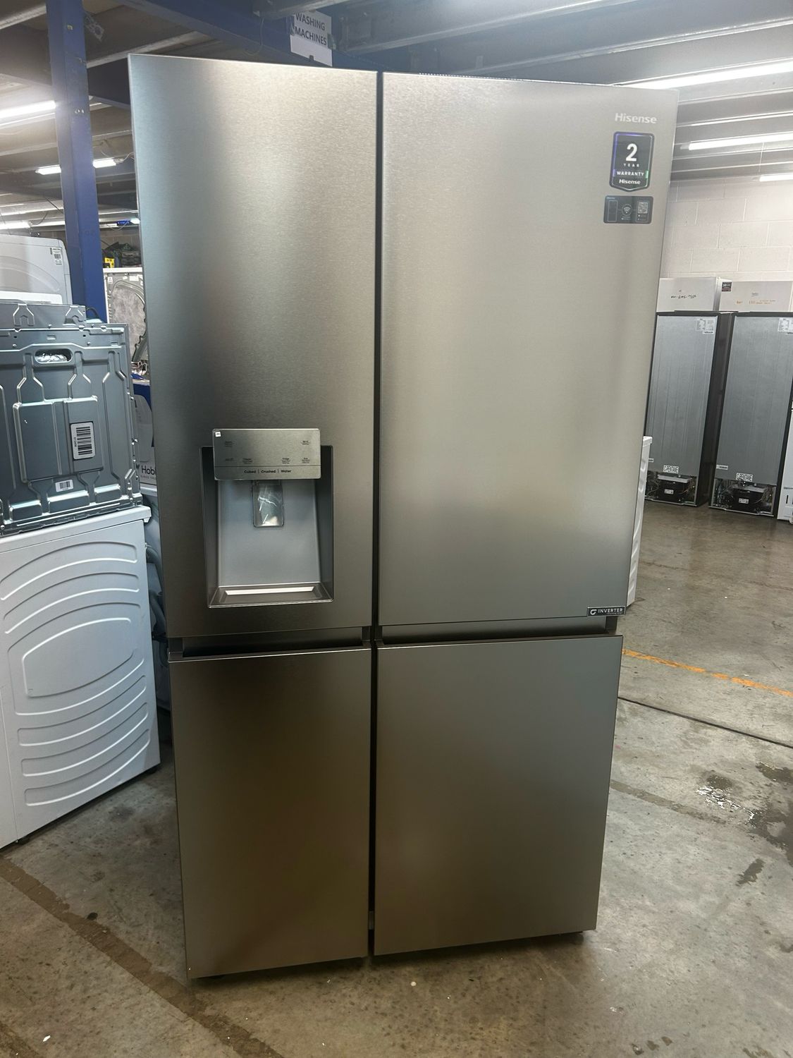 Hisense Pureflat Infinite RS818N4IIE Wifi Connected Plumbed Total No Frost American Fridge Freezer - Stainless Steel New Graded - Read Description‍