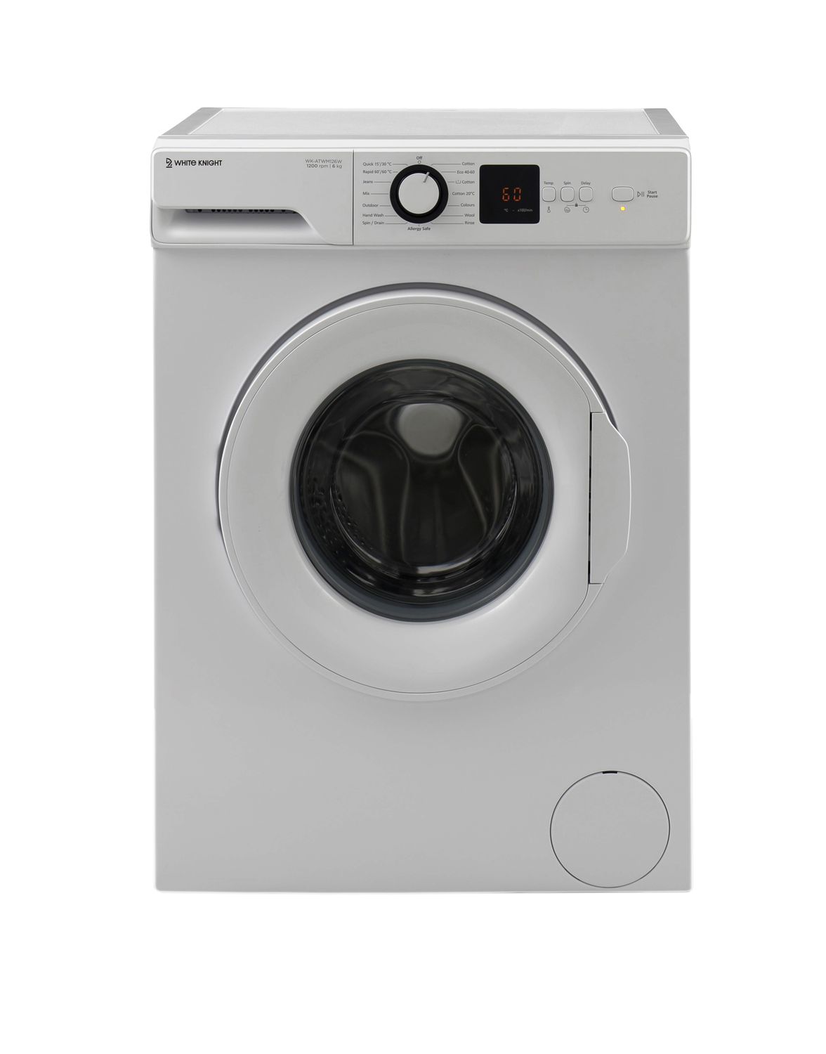 White Knight WK-ATWM126W Washing Machine 6KG 1200rpm - White Brand New
