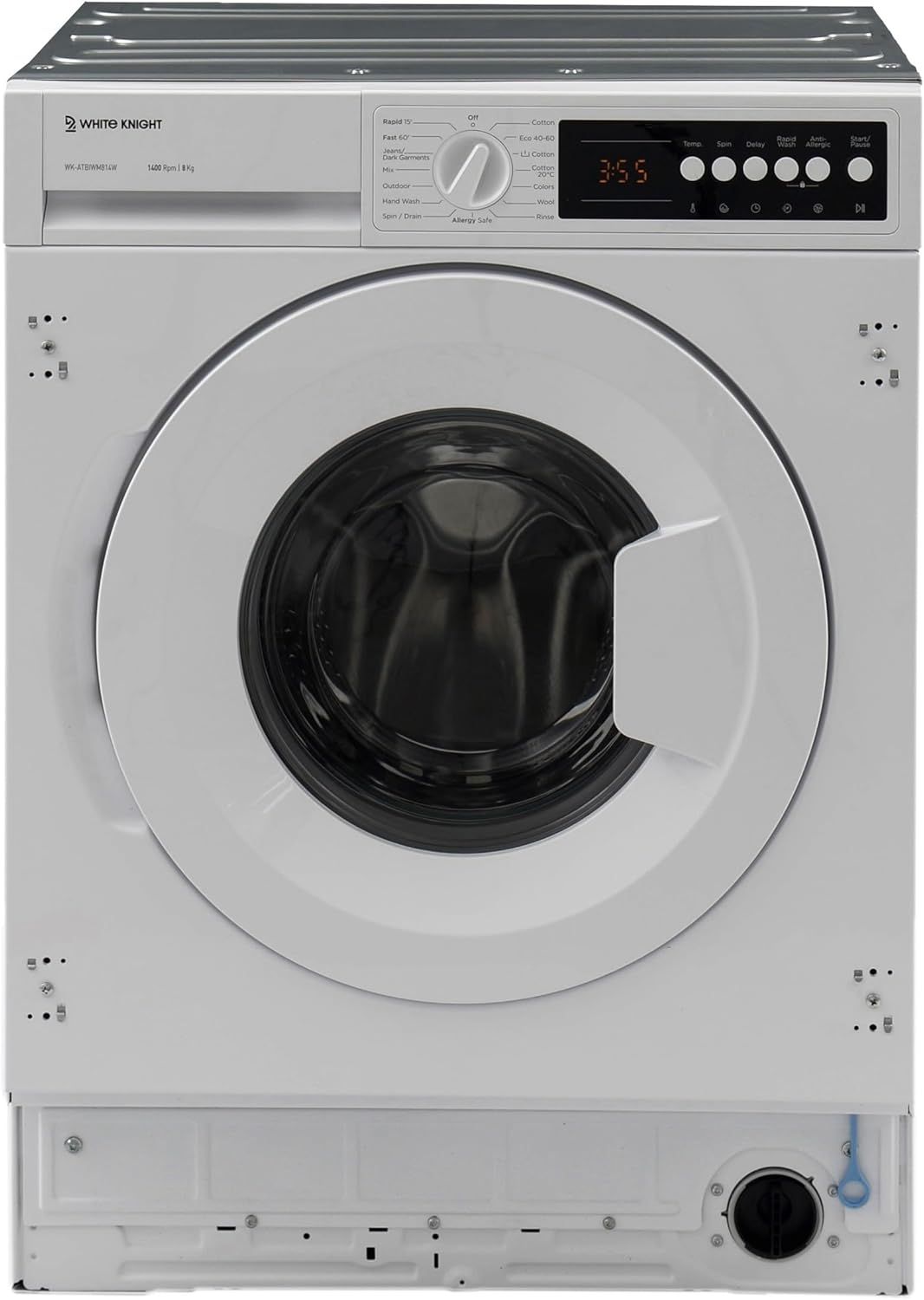 #White Knight WK-ATBIWM814W Integrated 8kg 1400rpm Washing Machine H82cm W60cm D55cm