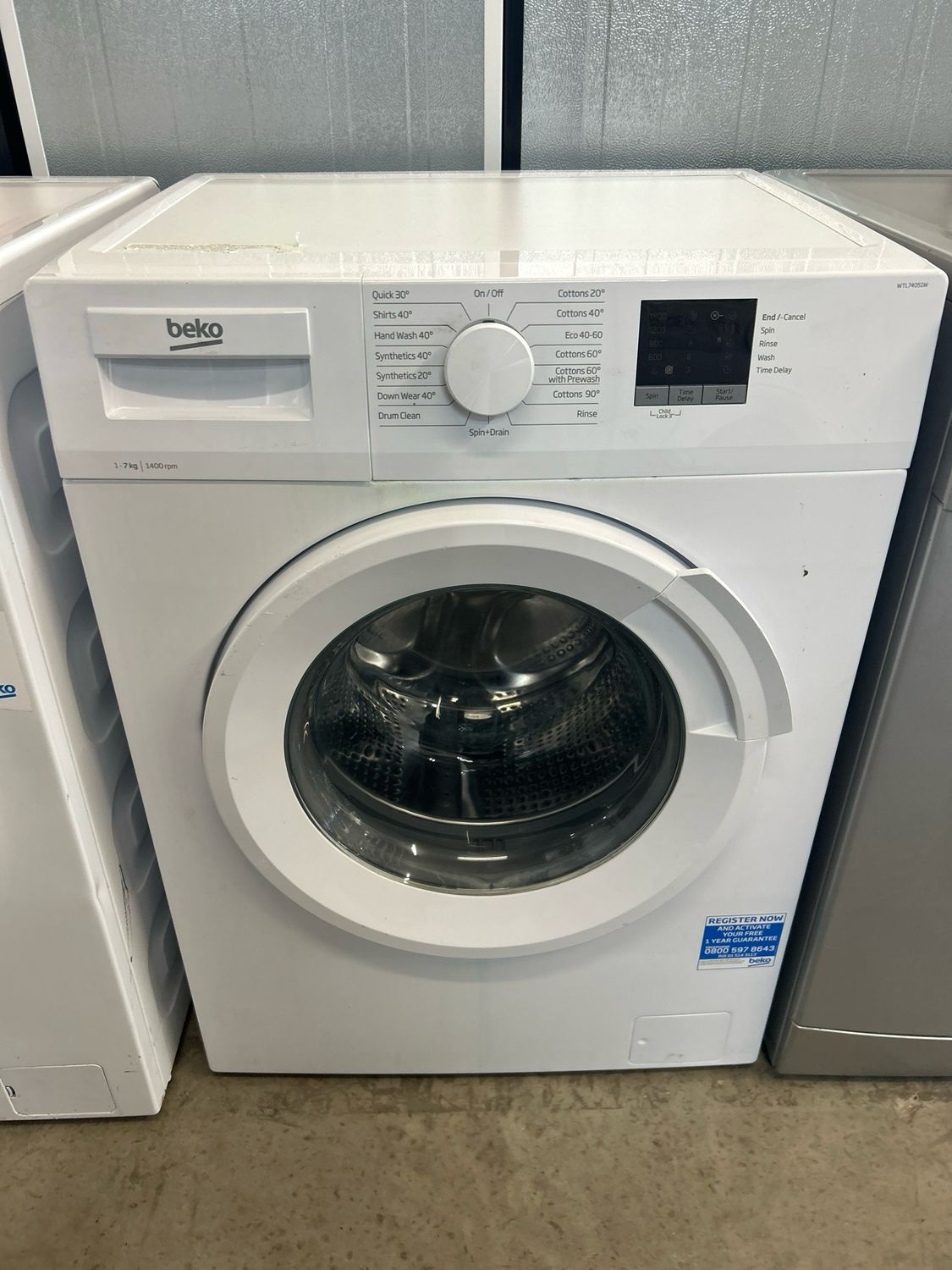 Beko WTL74051W 7kg 1400rpm Washing Machine White