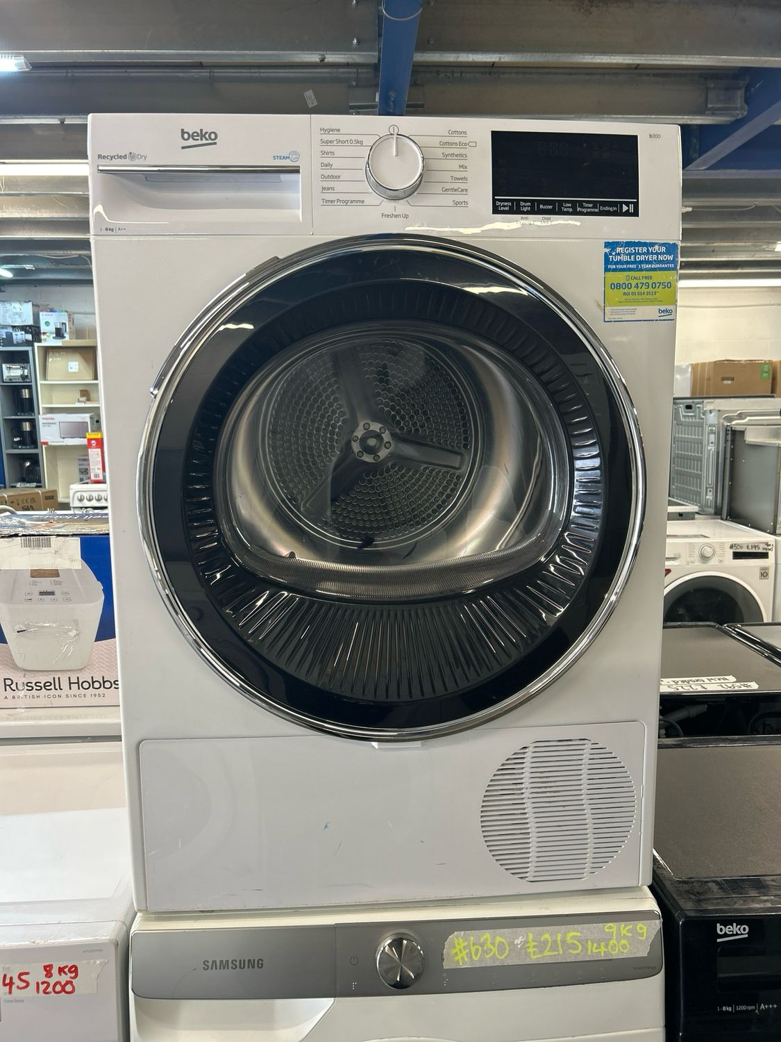 Beko B300 8Kg Condenser Dryer White