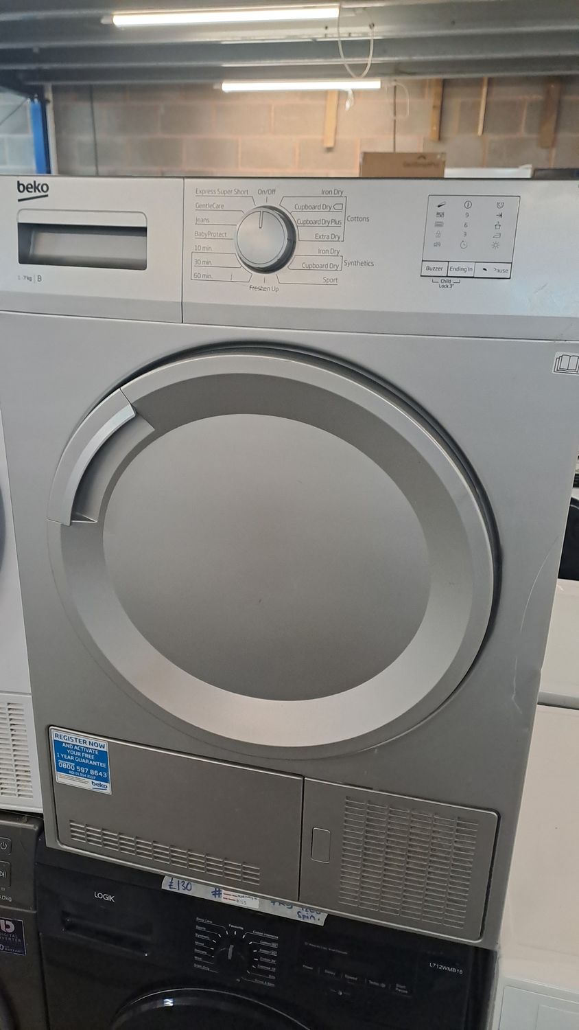 Beko DTGC7000S 7kg Condenser Dryer Silver Grey Refurbished