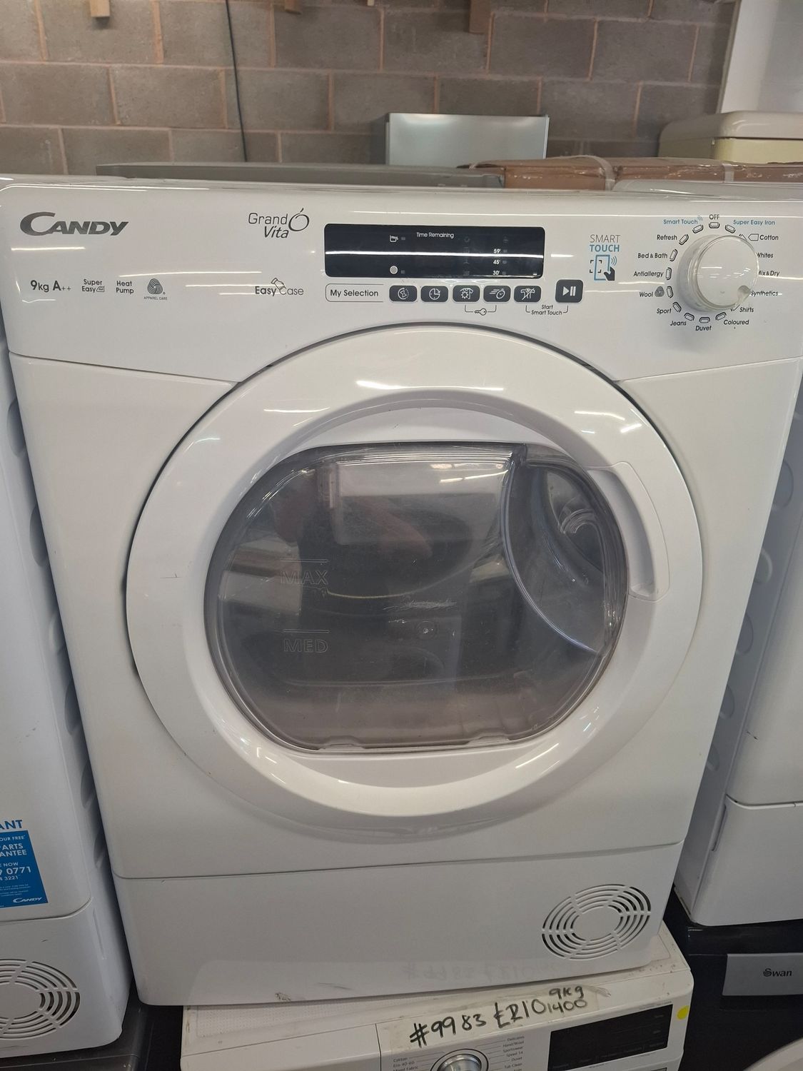 Candy GVSH9A2DE 9kg A++ Heat Pump Condenser Dryer White Refurbished