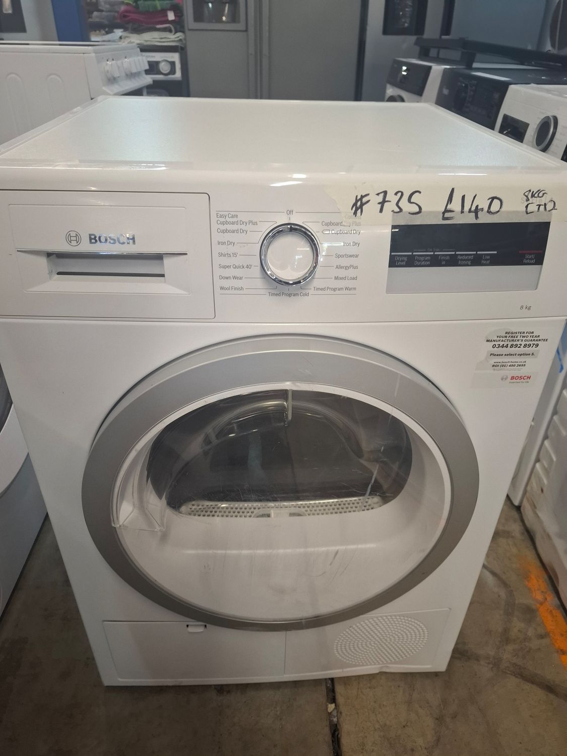 Bosch Serie 4 WTN85251 8kg Condenser Dryer White