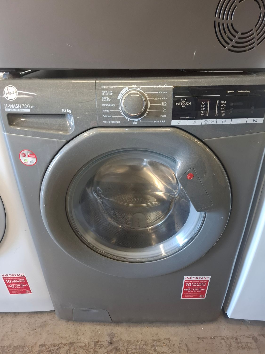 Hoover H-Wash300 10kg Load 1400 Spin Washing Machine Grey Refurbished 