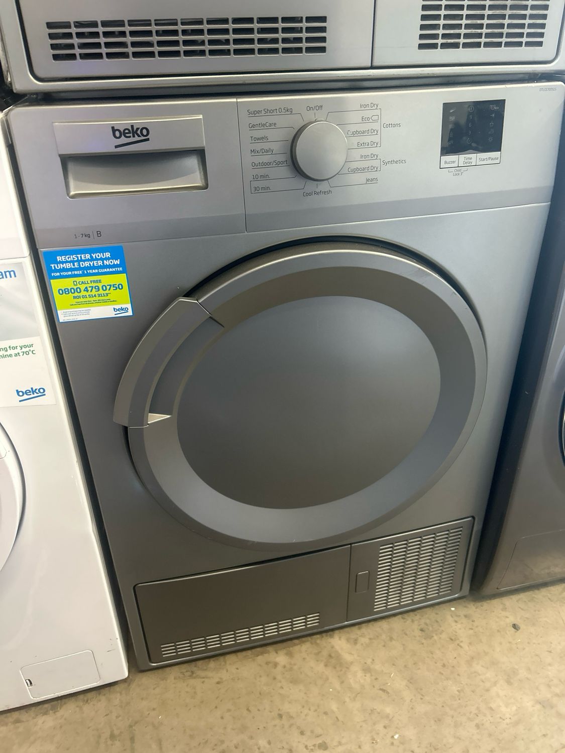 Beko DTLCE70051S 7Kg Condenser Dryer Silver