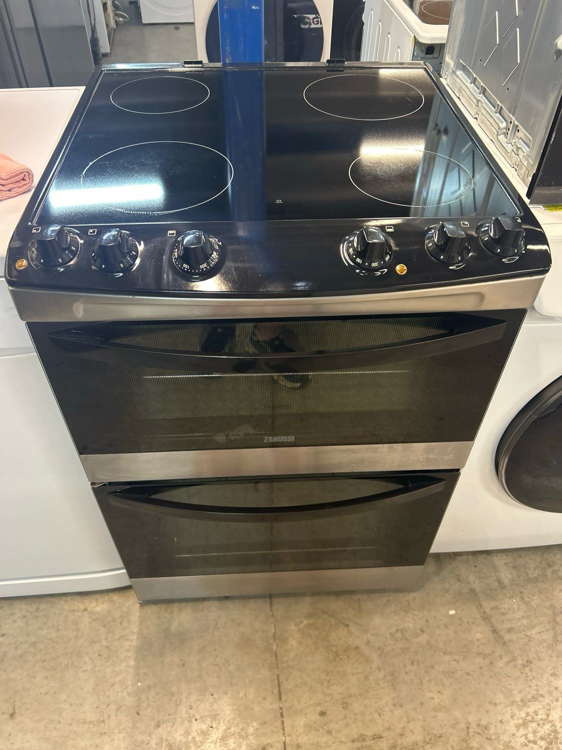 Zanussi ZCV66030XA 60cm Electric cooker Double Oven Black