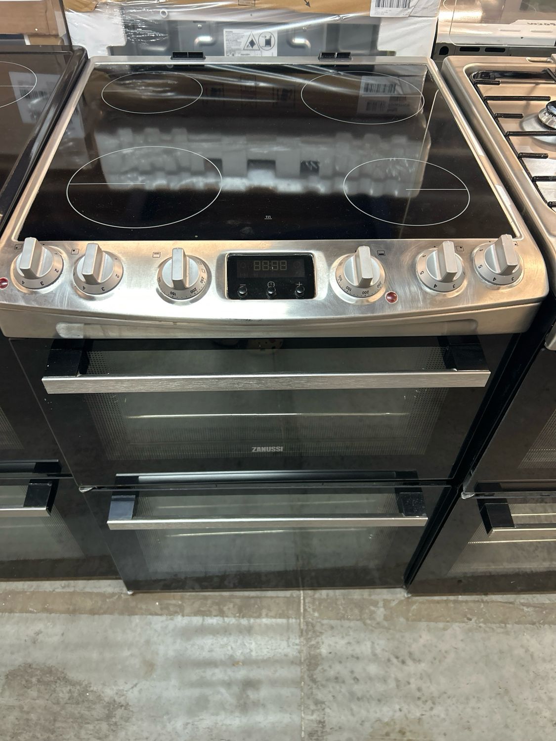 Zanussi ZCV66370XA 60cm Electric cooker Double Oven Silver