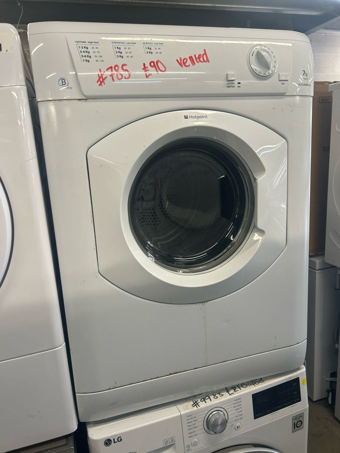 Hotpoint TVM560 6kg Vented Dryer White Refurbished
