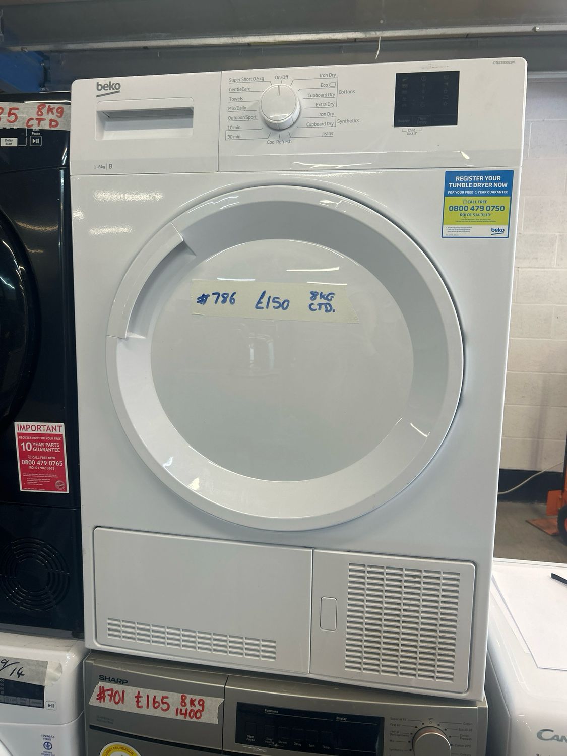 Beko DTKCE80021W 8kg Condenser Dryer White