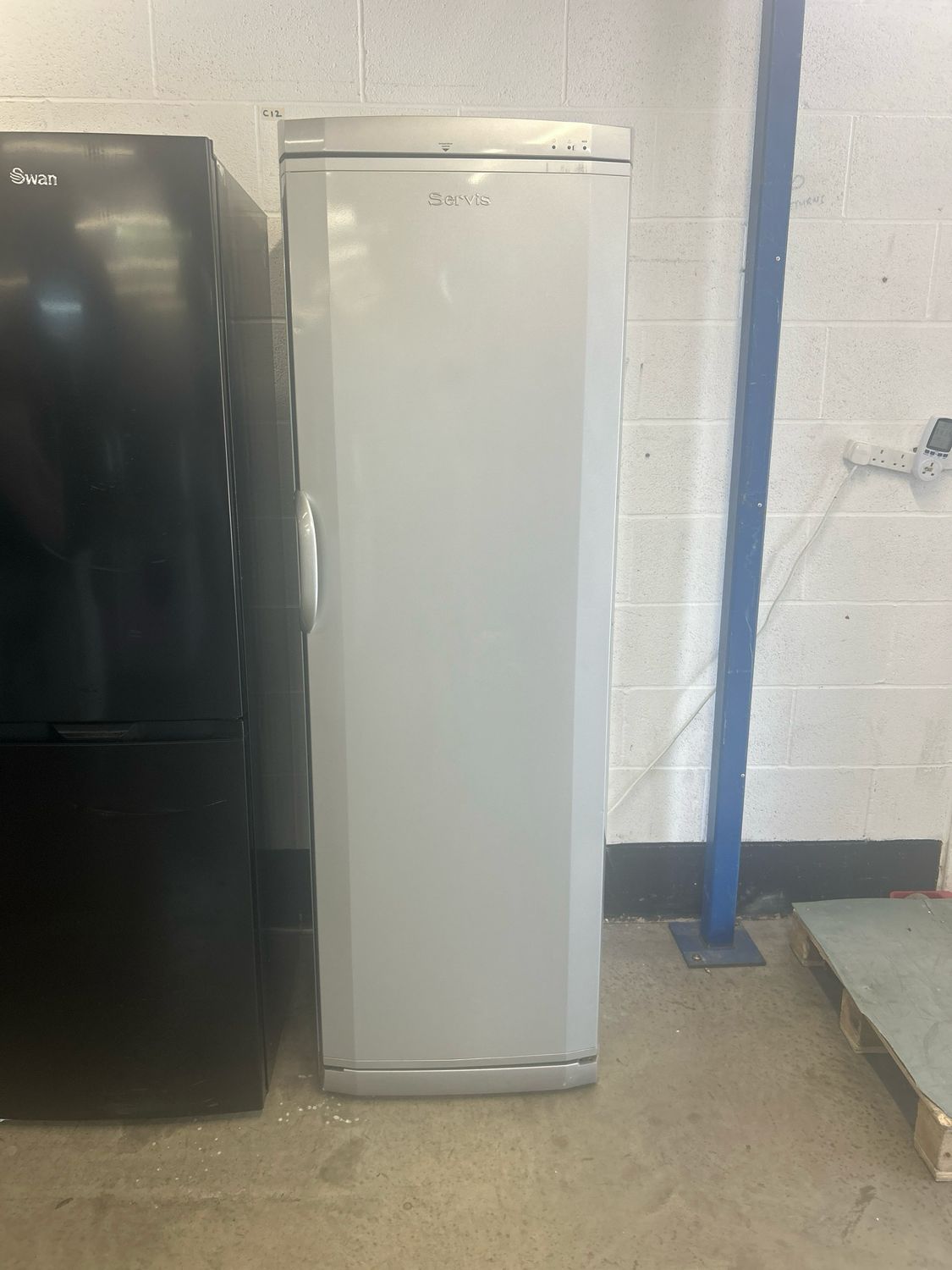 Serivs Tall Fridge Silver H185cm W60cm D62cm