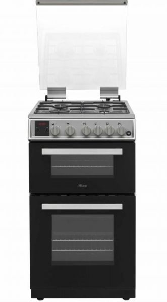 #Hostess DOG50I 50cm Double Oven Gas Cooker Gas Hob Silver - Brand New