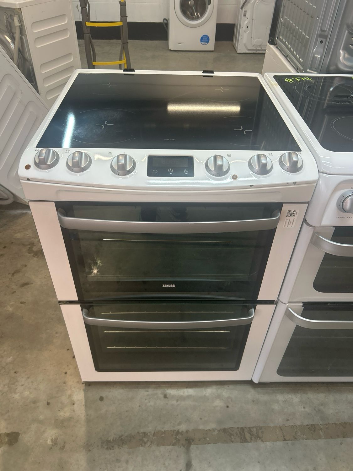 Zanussi ZCV665MWC 60cm Electric cooker Double Oven Ceramic White